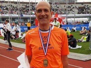 Giorgio Menegazzo appena dopo l'arrivo della Maratona di Amsterdam 3