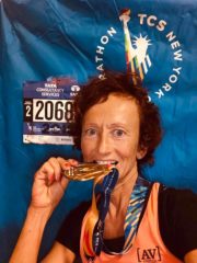 Sandra Ferraro al termine della NYC Marathon