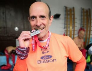 Giorgio Menegazzo all'arrivo dell'Half Marathon Vivicittà di Firenze