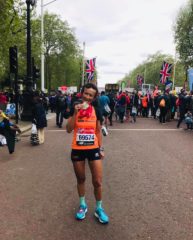 Sandra Ferraro al termine della Maratona di Londra